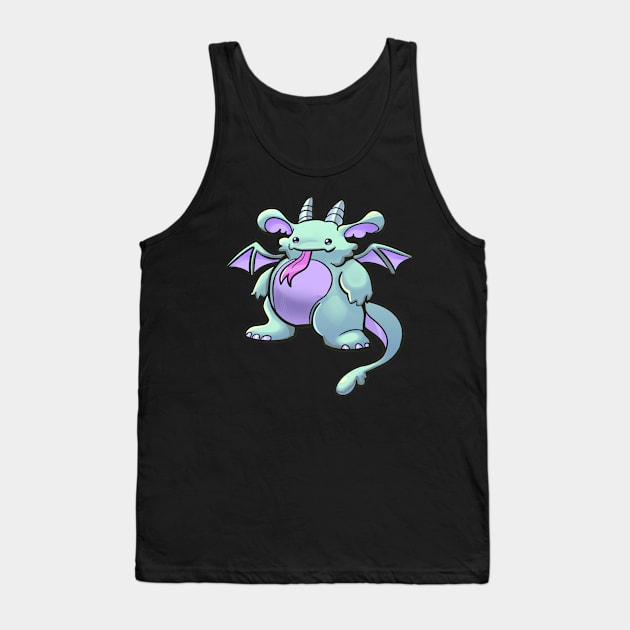 Green and Purple Baby Round Dragon Tank Top by evumango